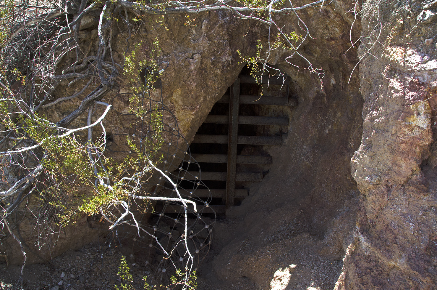 tunnel leading into the side of the ridge