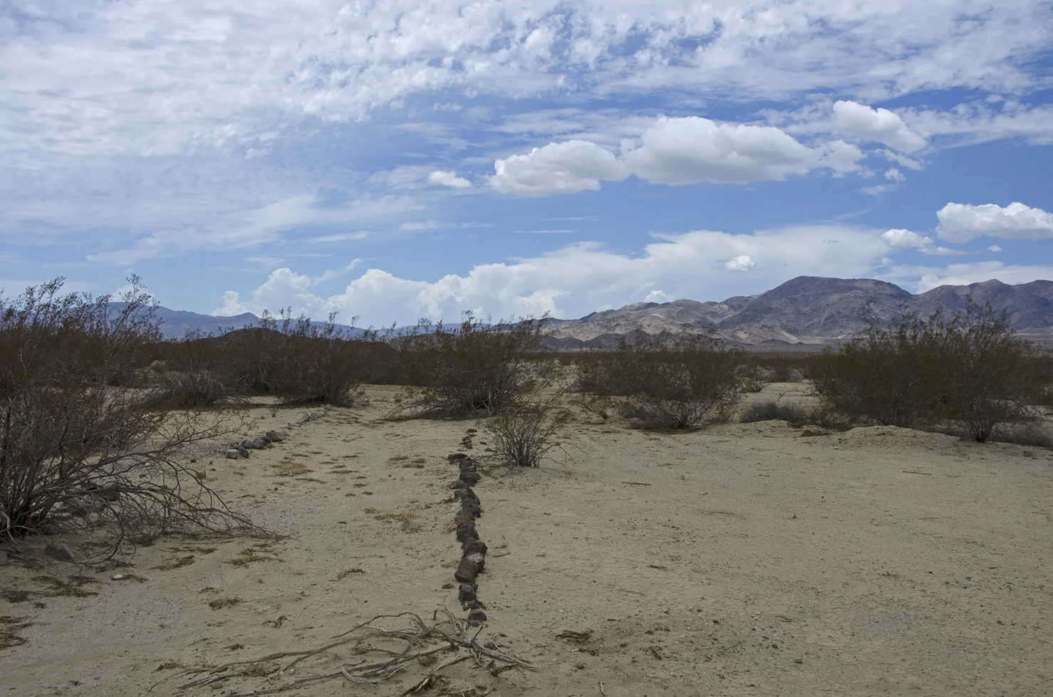 At one time, the road in to the Mission Wells appears to have had a stone border.
