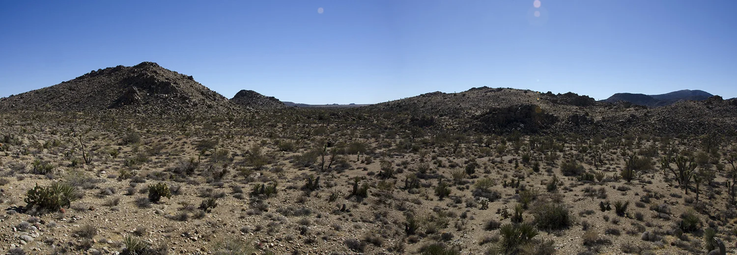 Looking southwards from the end of the tailing pile.