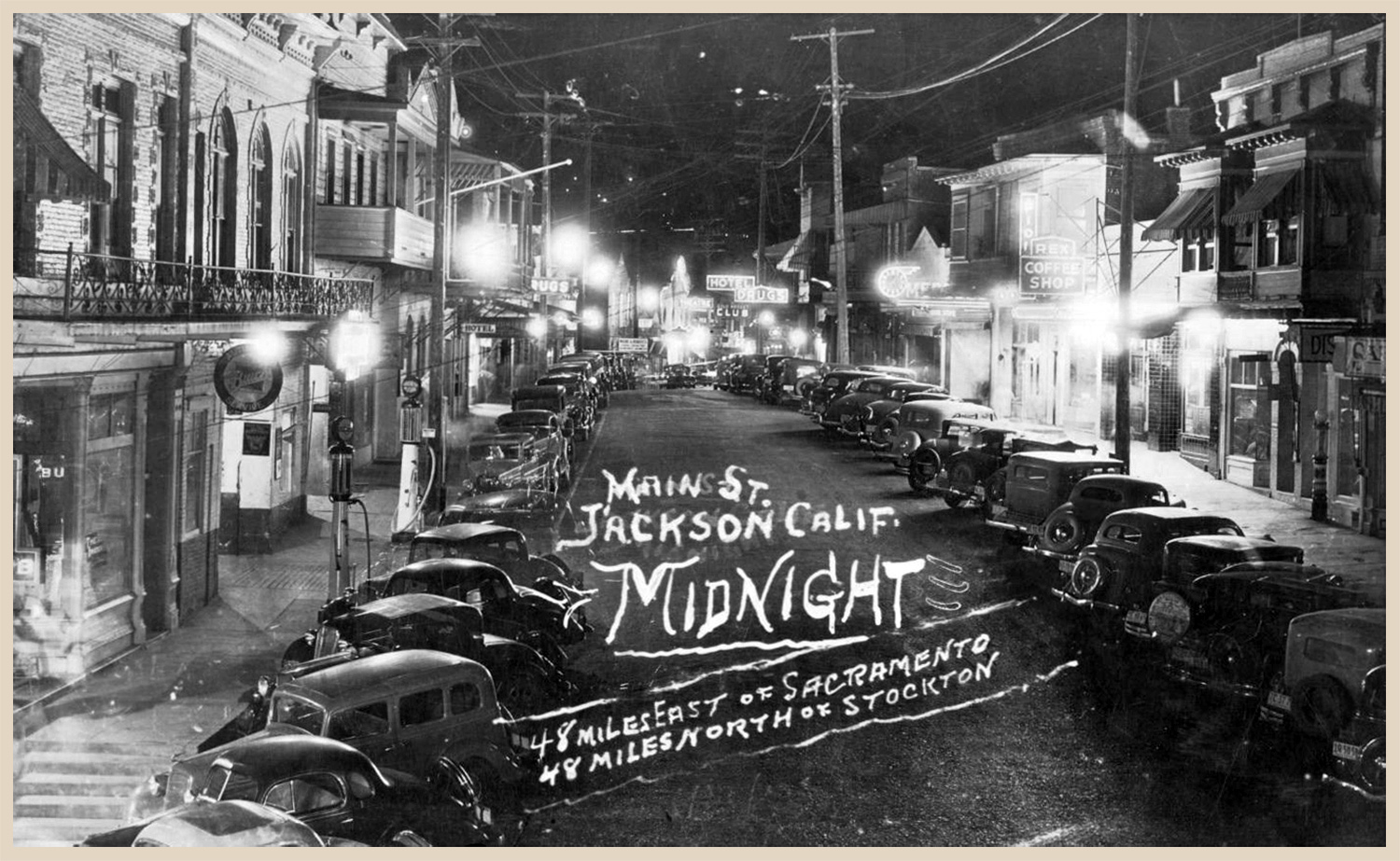 Real photo post card, Main Street, Jackson, circa 1940s