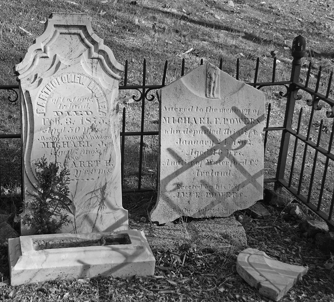 Grass Valley St. Patricks Cemetery Two Headstones.jpg