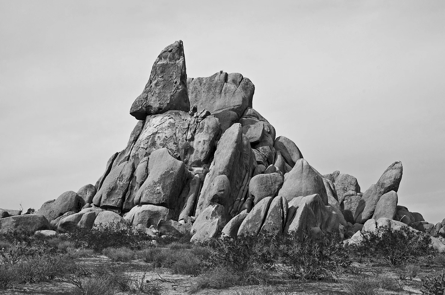 Joshua Tree NP - Stirrup Tank Area 18 Stirrup Rock BW.jpg