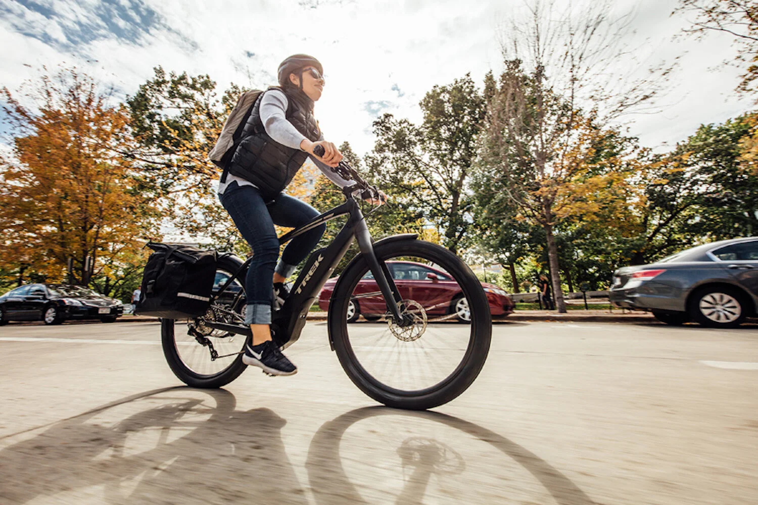 Pedal-assist e-bikes that we recommend include Trek Super Commuter+ (commuter/hybrid; pictured), Trek CrossRip+ (commuter/hybrid), Trek Super Commuter+ (commuter/hybrid), Trek Verve+ (commuter/hybrid), Trek Dual Sport+ (commuter/hybrid), and Trek Powerfly (mountain bike), as well as Electra Townie Go! (comfort/cruiser).