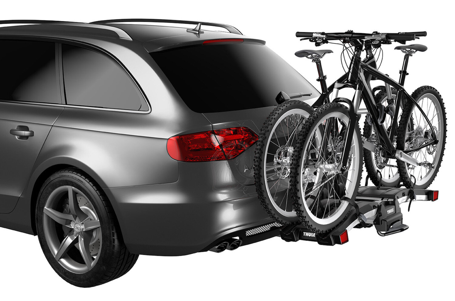 Epicenter Cycling’s Pick: Thule EasyFold XT 2The Thule EasyFold XT 2 is one of the most reliable and cleverly designed racks we have come across. Its high load capacity and easy loading make it perfect for transporting e-bikes and heavy mountain bikes. An ergonomic foot pedal tilts the rack so you can access the trunk of your vehicle without unloading the bikes. As the cherry on top, when removed from your vehicle’s hitch, the Thule EasyFold XT 2 folds compactly, like a suitcase, for easy moving and storage.