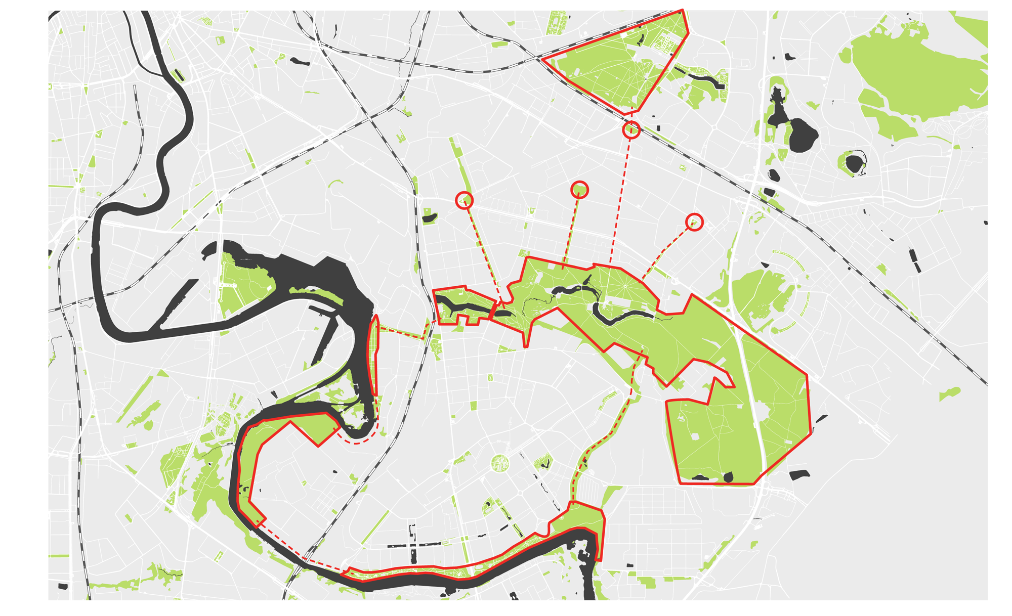  Концепция присоединенной территории природно-исторического парка Кузьминки-Люблино  Окружение  Партнеры: Архитектурное бюро "Практика"    