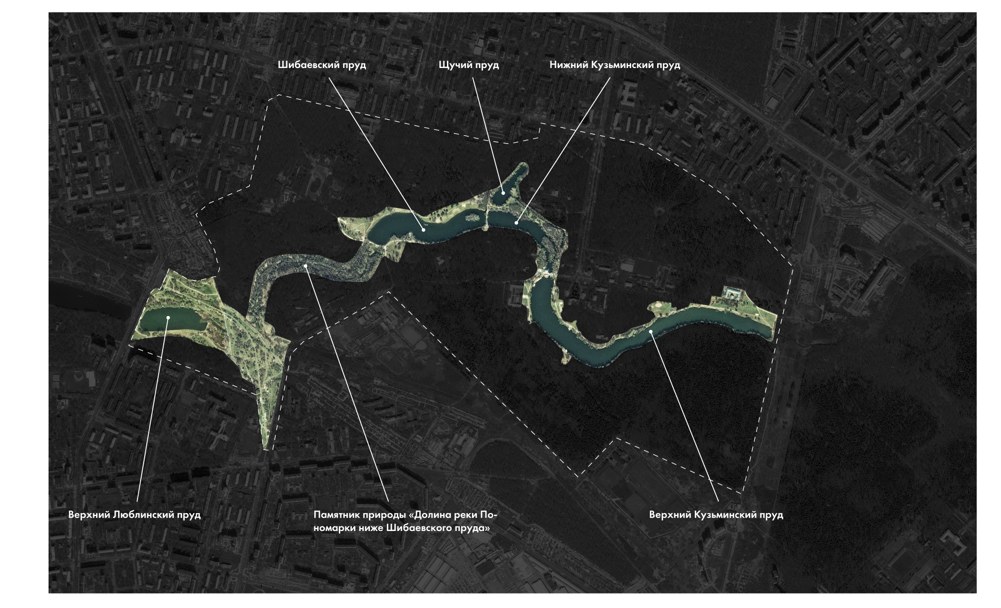  Концепция присоединенной территории природно-исторического парка Кузьминки-Люблино  Водный каркас территории  Партнеры: Архитектурное бюро "Практика" 