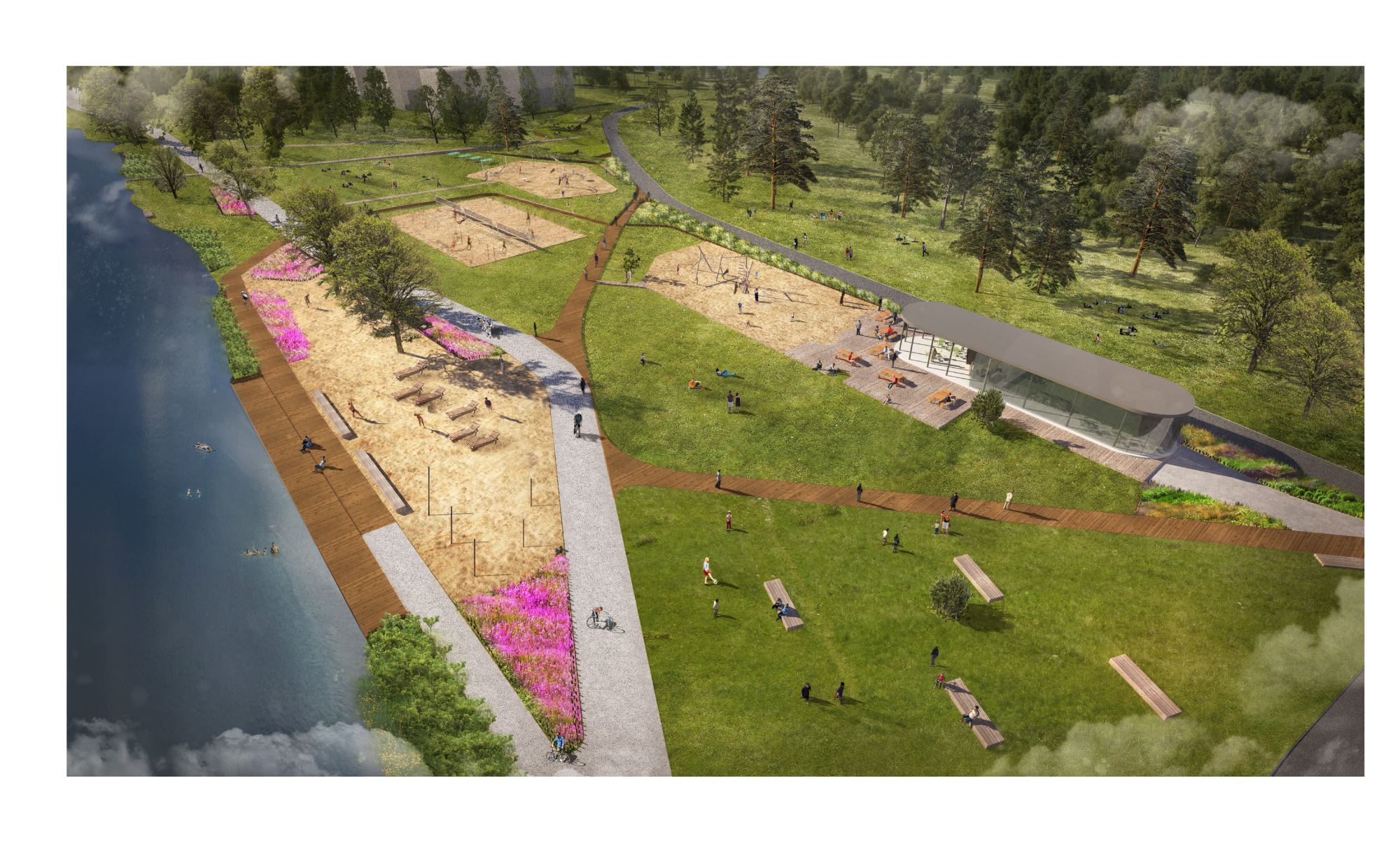  Концепция присоединенной территории природно-исторического парка Кузьминки-Люблино  Восточный пляж  Партнеры: Архитектурное бюро "Практика"  &nbsp; 