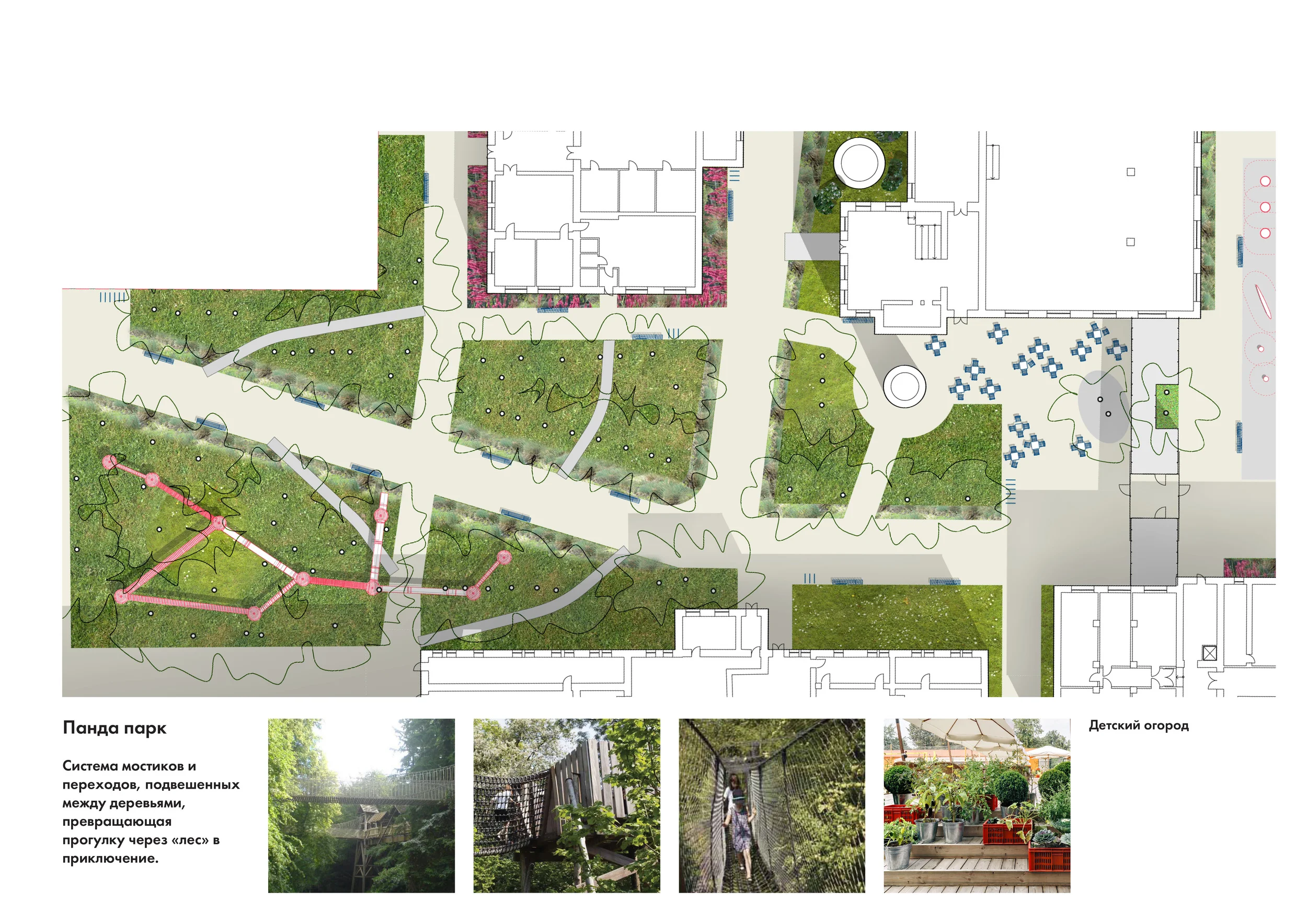  Схема ключевых элементов благоустройства / Зеленая зона 