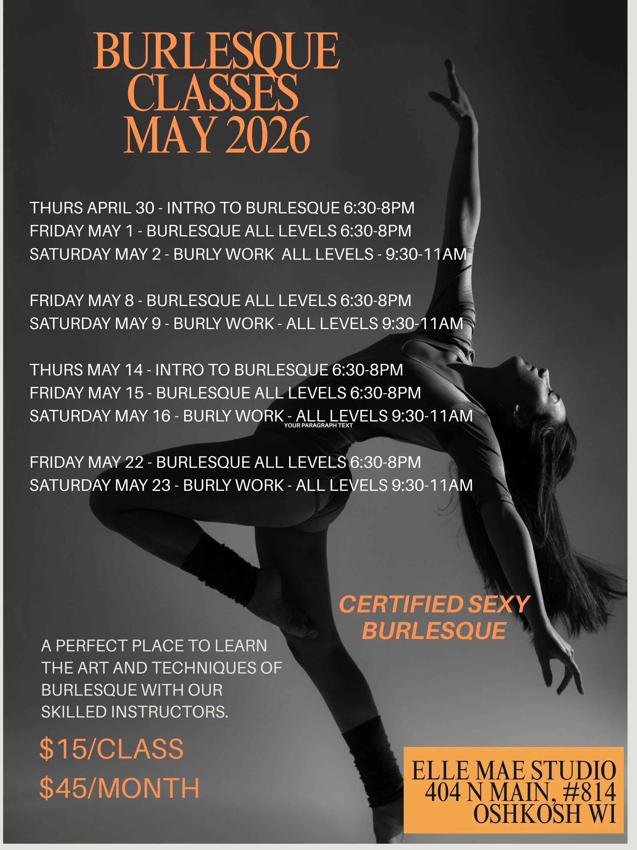 May 2026 Class Schedule