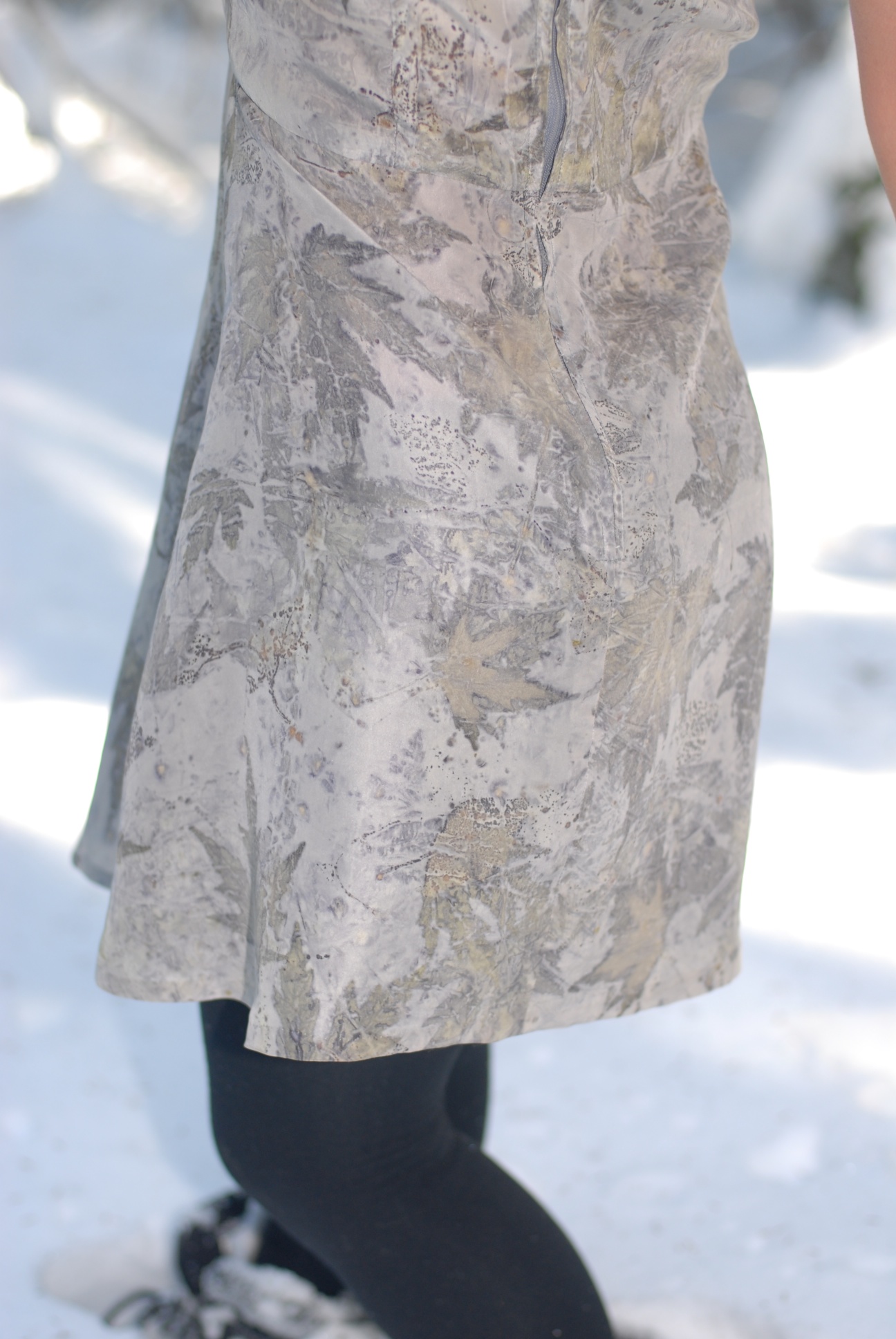 Eco-Printed Dress, back detail