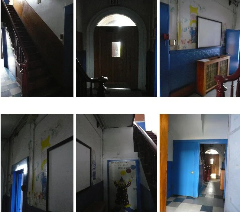 Since the house was a pre-school for over 30 years, a number of walls and security precautions were created. Upon entering the front of the house, there was a second door was security door and only the teachers can buzz you in. The original second set of doors were sold to a neighbor.