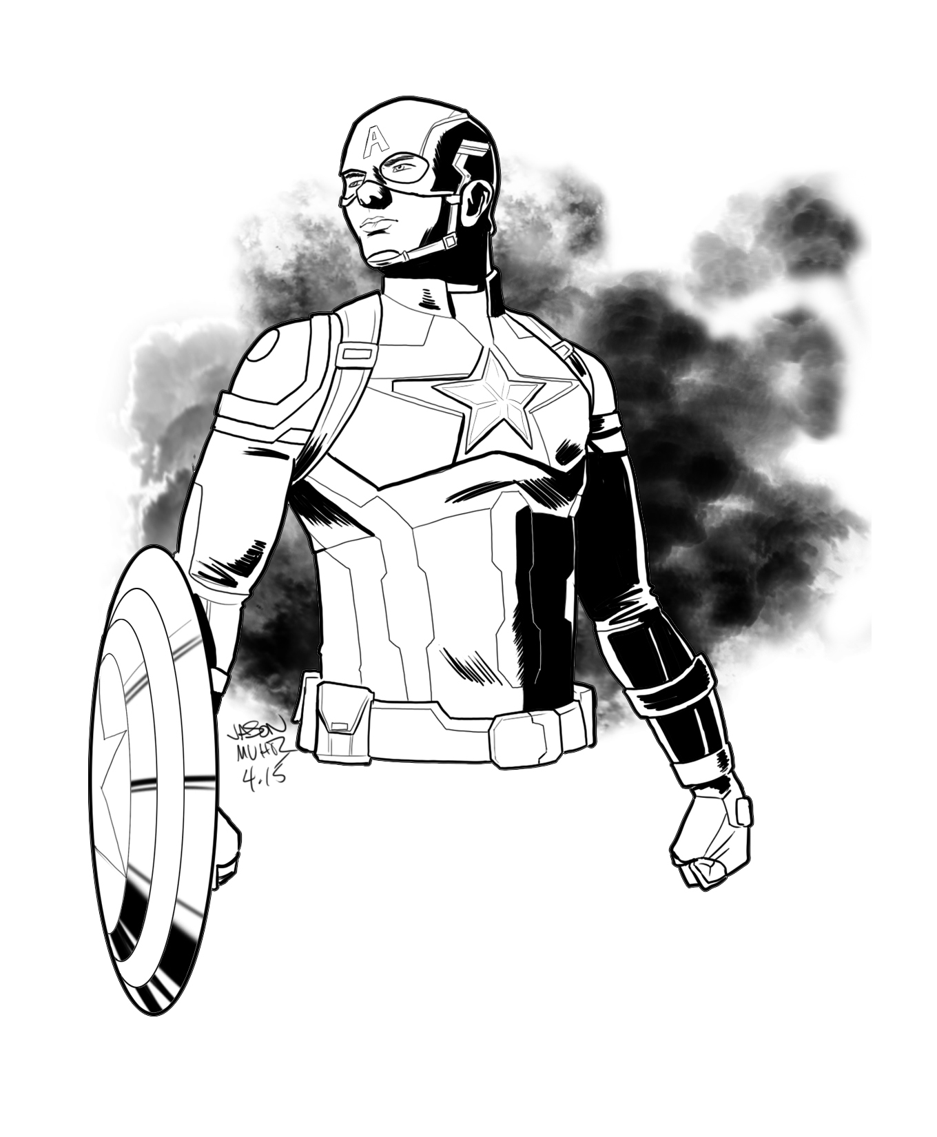 Chris Evans / Captain America Drawing by fabio verolino | Saatchi Art