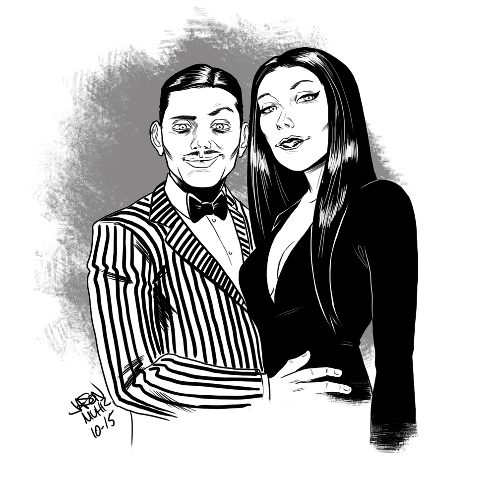 Daily Sketch: Gomez & Morticia Addams — Jason Muhr - Illustration & Graphic  Design