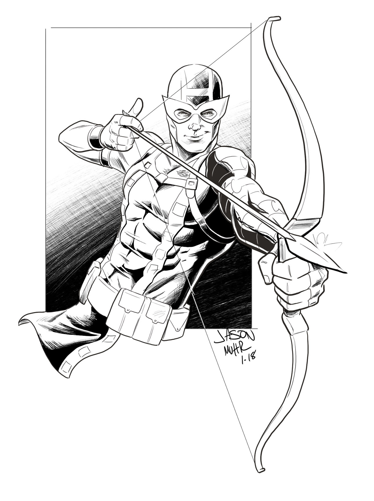 Hawkeye in Endgame Coloring Page  Free Printable Coloring Pages for Kids