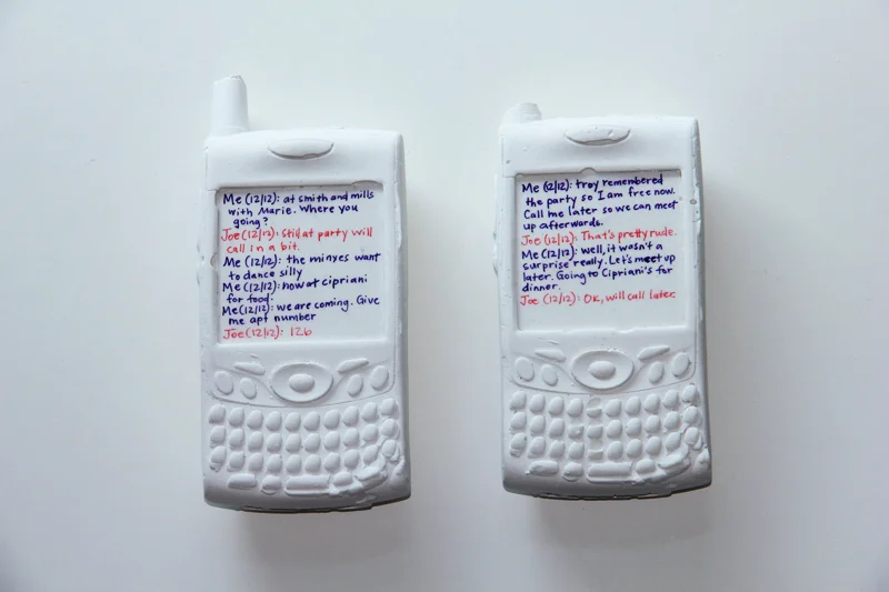 For A Good Time, Text Joe. Plaster cast cell phone. Dimensions very. 2011