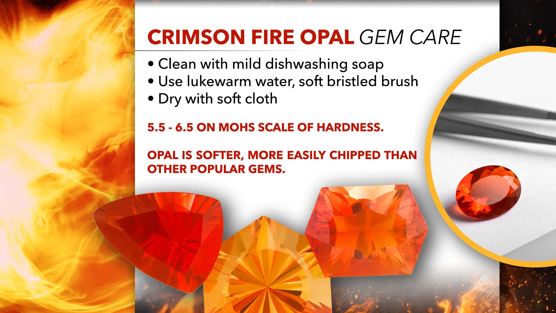Infographic | Fire Opal Gem Care