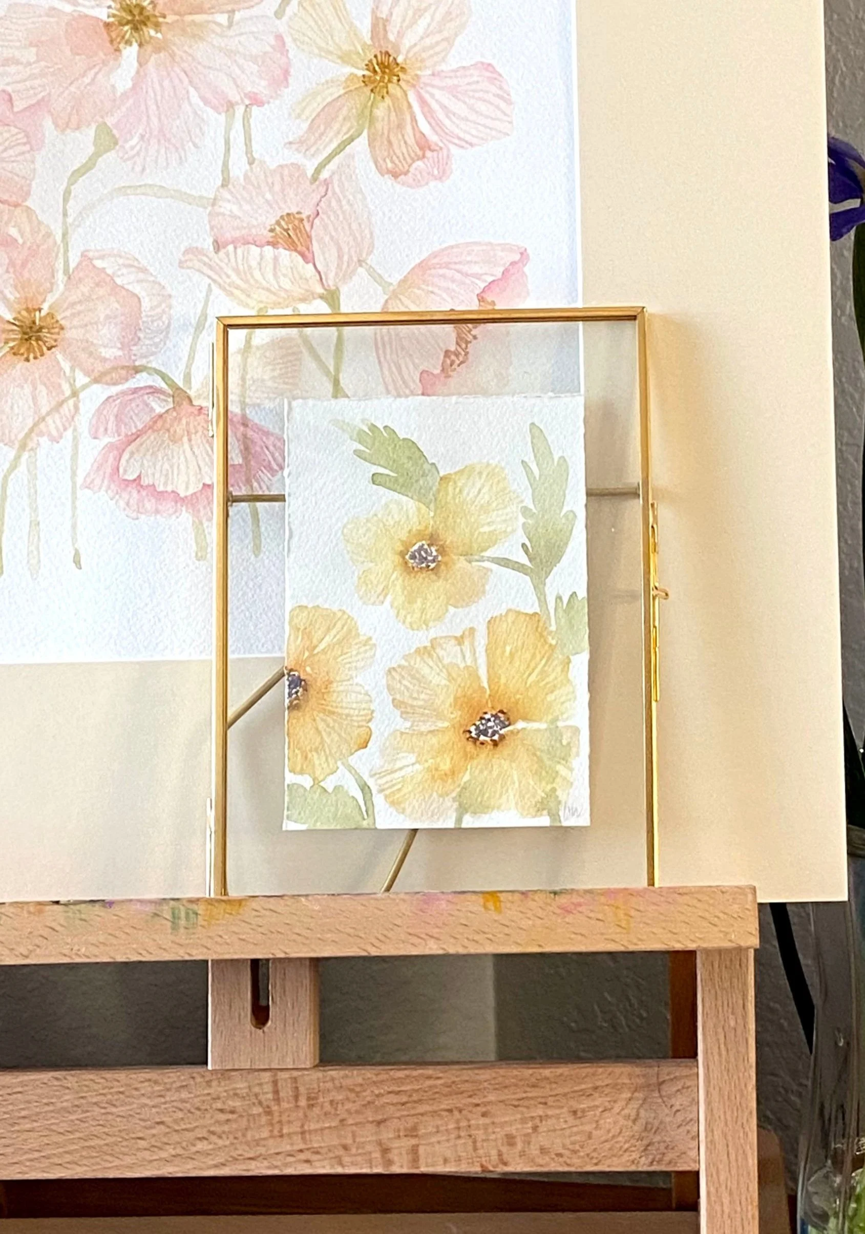 Yellow Poppies Framed Mini