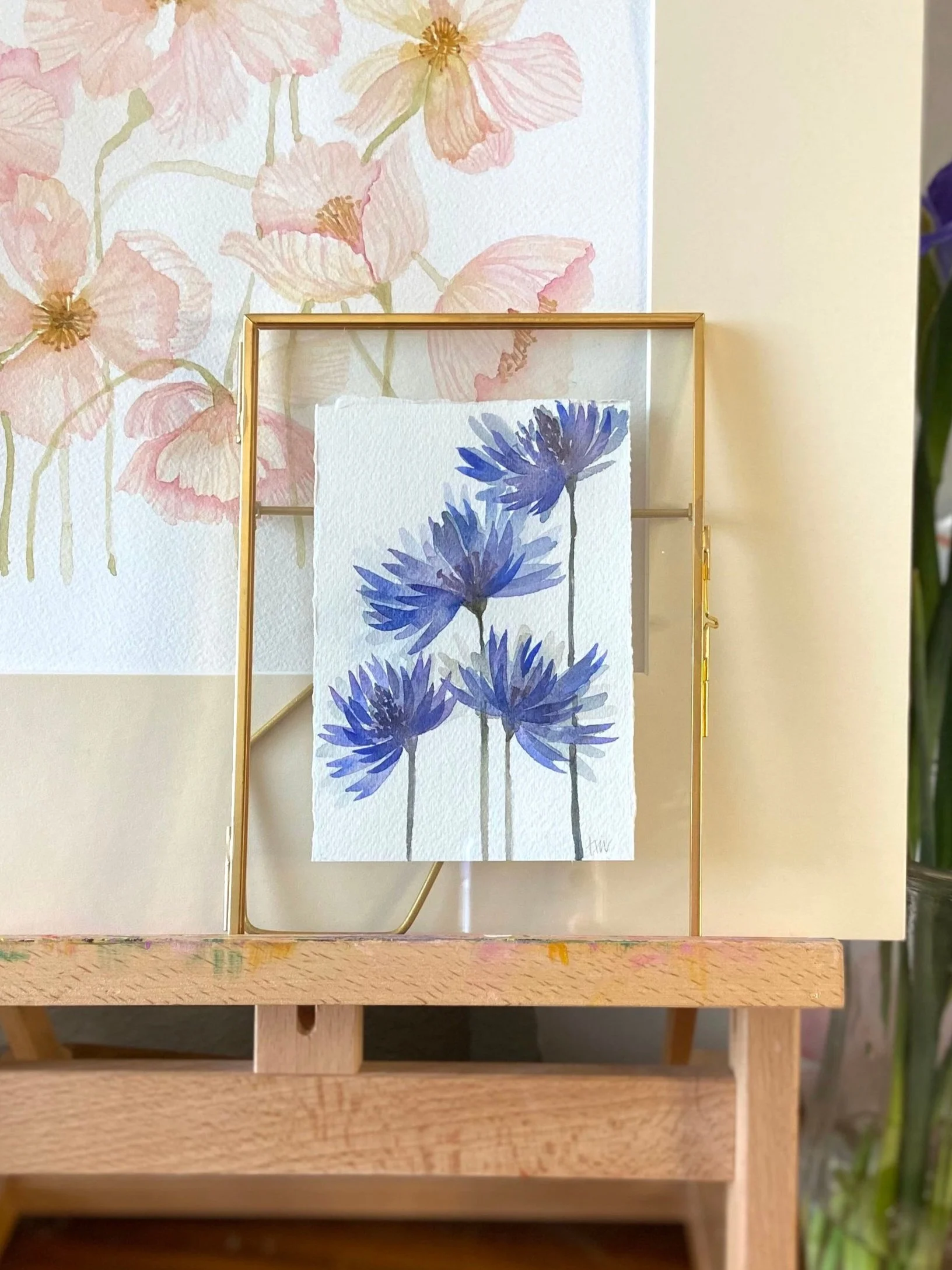 Corn Flowers Framed Mini