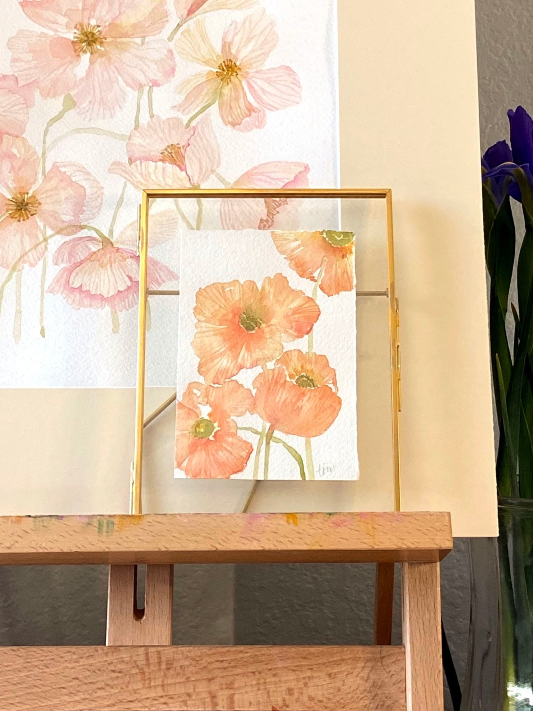 Orange Ranunculus Framed Mini