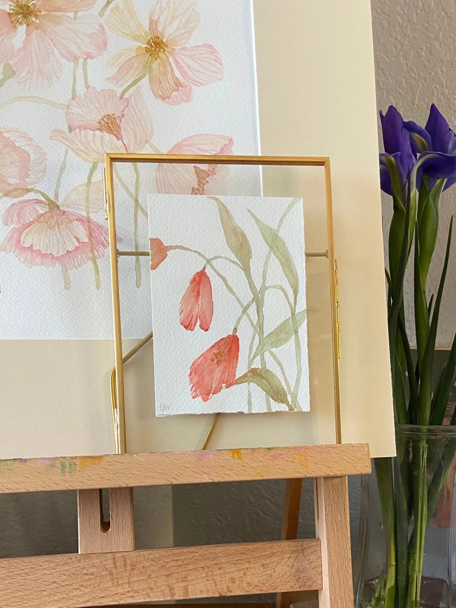 Red Arching Tulips Mini