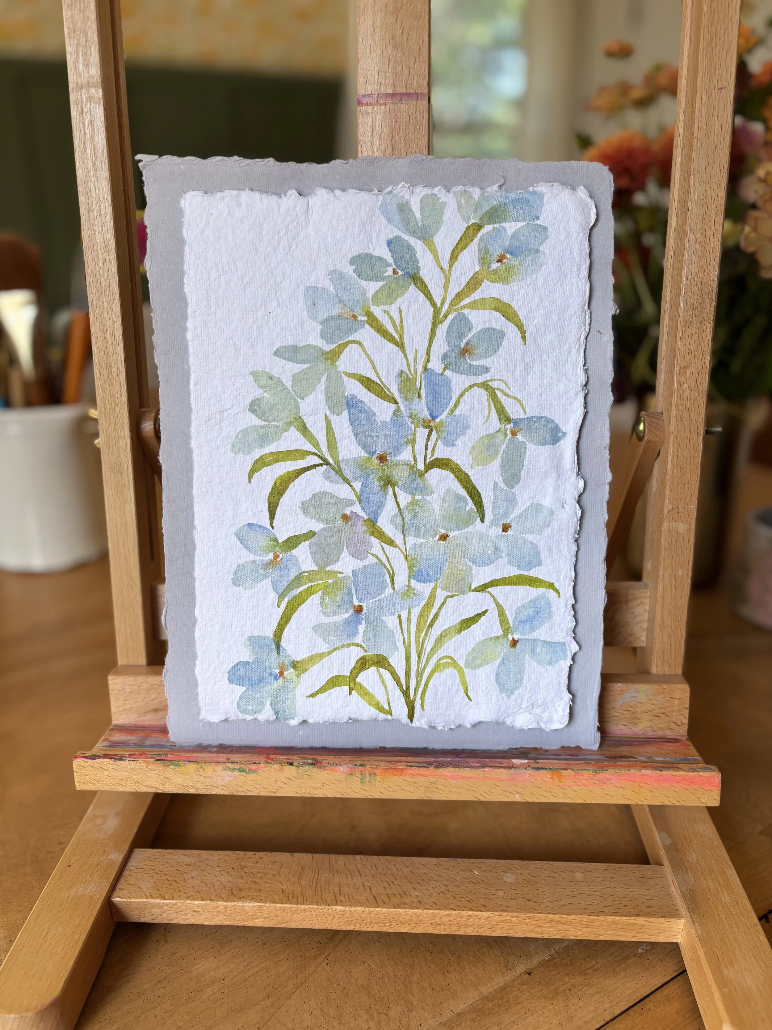 Delphinium on Blue