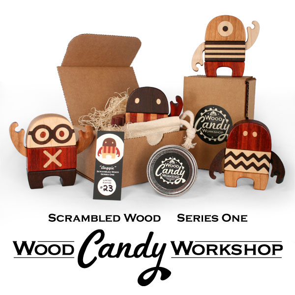  Each figure features the following... • Individually Bagged in a Muslin sack and Boxed • Mini Card with Limited Edition Number • Made from 4 Hardwood Species Cherry, Walnut, Maple and Padauk with all Natural Color (No Dyes or Stains) • Finished with Hardened Oil Shell and Waxed • All Details are Inlaid • 4 Points of Magnetic Articulation • Figures are Fully Interchangeable for Total Customization • Handmade Freshness in Flower Mound Texas! Exclusive Designer Con show pricing is as follows… • $189 set of 4 figures with a free tin of our special formula wood wax for the first 3 hours of the show on Saturday morning. Sets are $199 for the remainder of the show and wood wax is sold separately for $9 per tin. •$49 individual figures for the first 3 hours of the show on Saturday morning. Individual figures are $59 for the remainder of the show. Limit of 2 of each figure per person please.