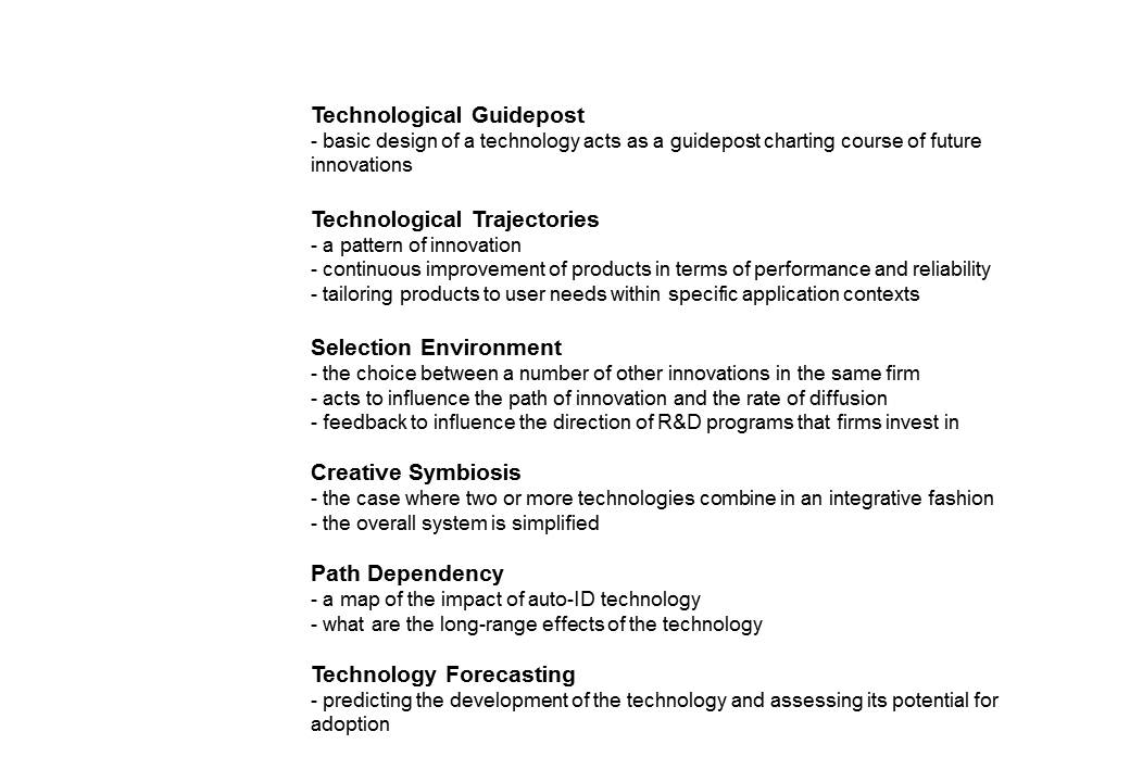 Table 2.3 Important Terms and Concepts * Terms sourced from Sahal (1981), Dosi (1982), von Hippel (1988), and Westrum (1991).