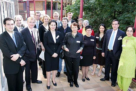 Pictured at the workshop are some of the presenters (from left): James Stellios, M.G. Michael, Simon Bronitt, Peter Croll, Holly Tootell, Katina Michael, Marcus Wigan, Lauren May, Mark Burdon, Lucy Resnyansky, Margaret Jackson, Jennifer Seberry, Mary Barrett, Roba Abbas, Chris Puplick and Supriya Singh (absent are Mark Rix and Suzanne Lockhart)