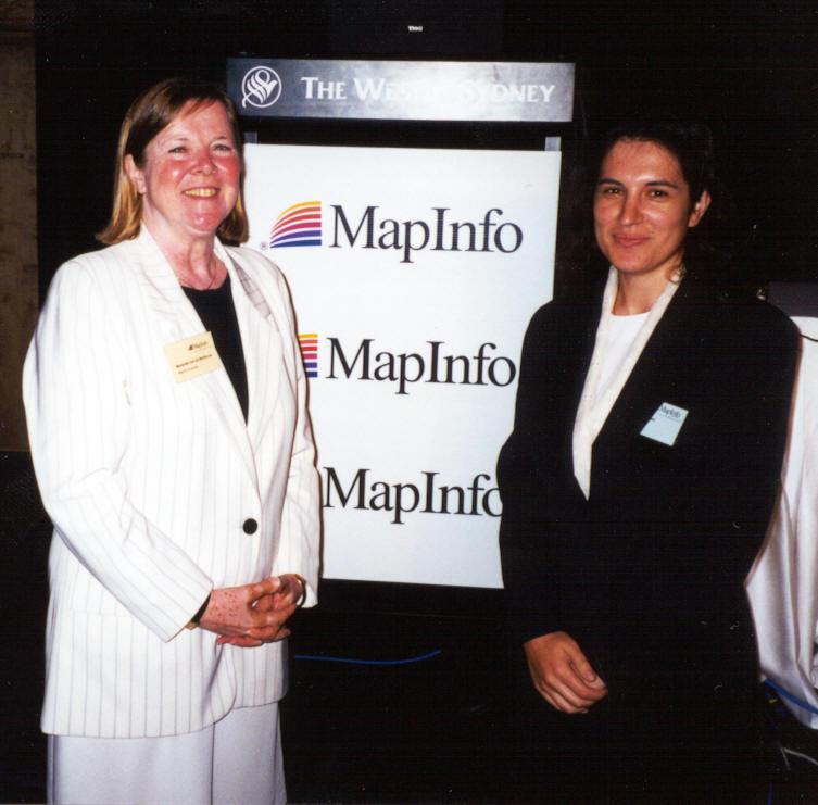 Margareet van der Werhorst with Katina Michael at MapWorld 1999