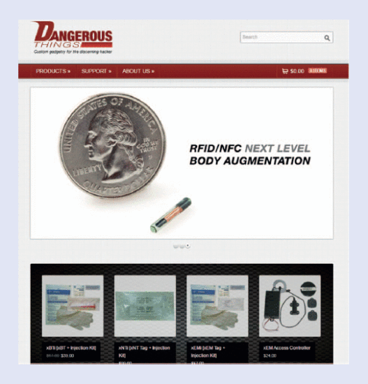 Figure 2. Graafstra's www.dangerousthings.com has been operating since 2013.