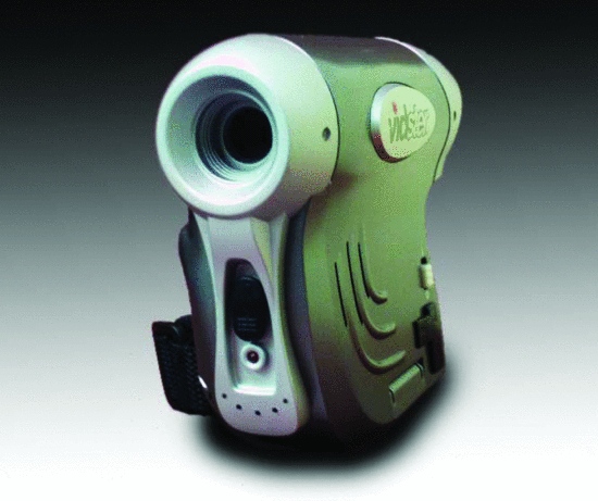 The Mattel Vidster is a digital tapeless camcorder that was marketed as a children's toy. It features a 28-mm LCD display, a 2x digital zoom, and records into AVI 320 × 240 video files encoded with the M-JPEG codec at 15 frames/s, with 22-kHz monaural sound. It also takes still photos.