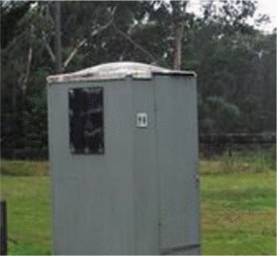Figure 2. The great Australian outdoor toilet, proverbially known as a “dunny” Used in one camp site the kids endearingly nicknamed “Kalaru Poo.”