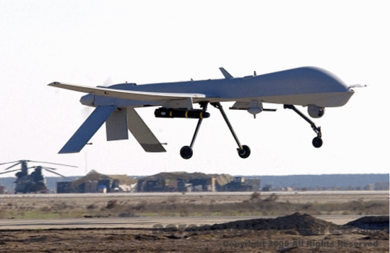 Fig. 14. Predator Drone aircraft: this plane comes in the armed and reconnaissance versions and the models are known as RQ-1 and MQ-1.