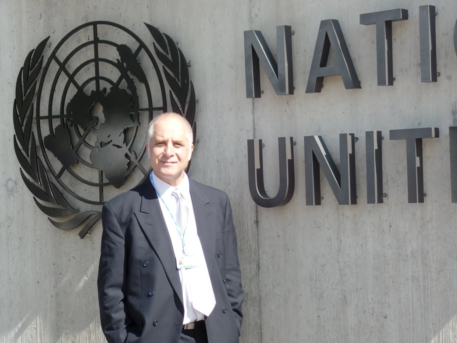 MG Michael outside the United Nations, nearby the Forum Venue at the ITU, Geneva, Switzerland