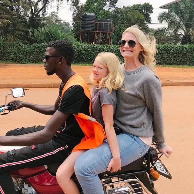 Boda Boda&rsquo;s with these gems, and @jeffydyck 🖤 I don&rsquo;t even let the kids ride their bikes in the culdesac without a helmet. 🤷🏼&zwj;♀️ 😉#bodaboda #uganda #adventure
