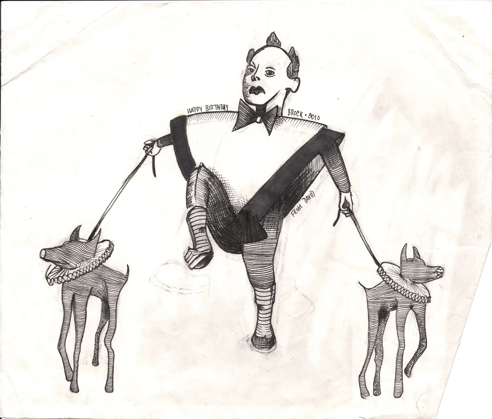 Claus Nomi Walking His Dogs