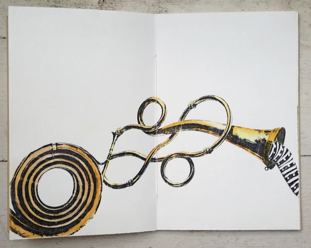artist book > illustrating the transformation and travels of little creature winding through the wind