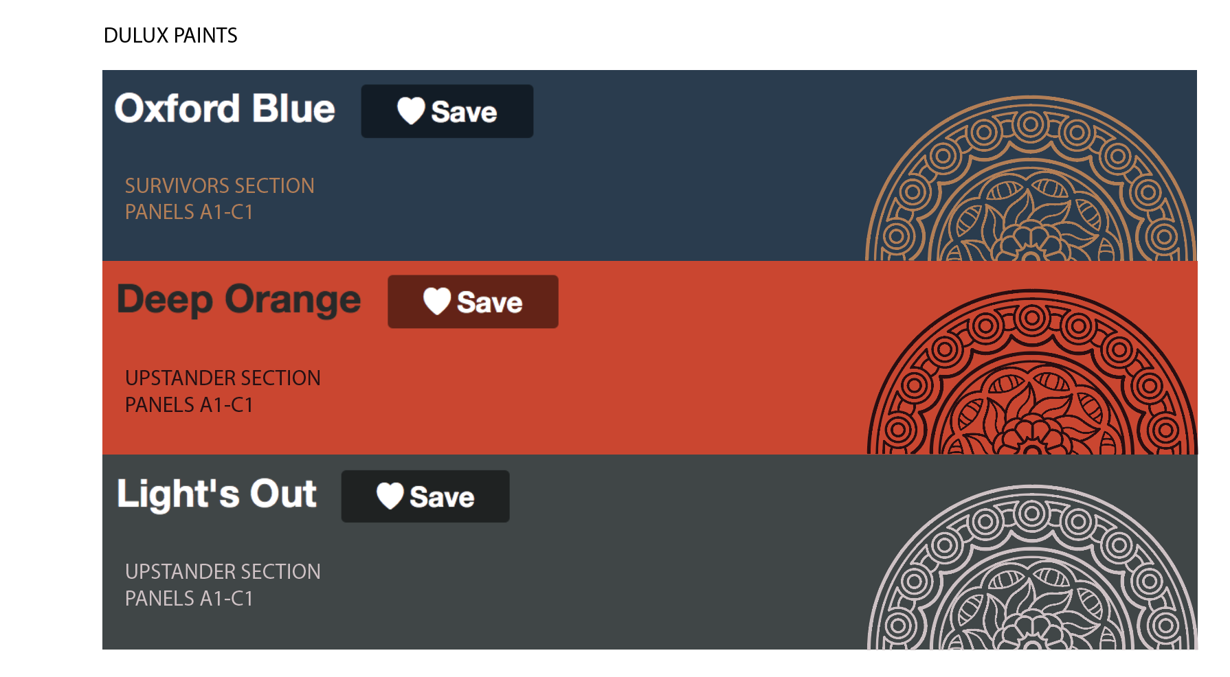 Three sections together
