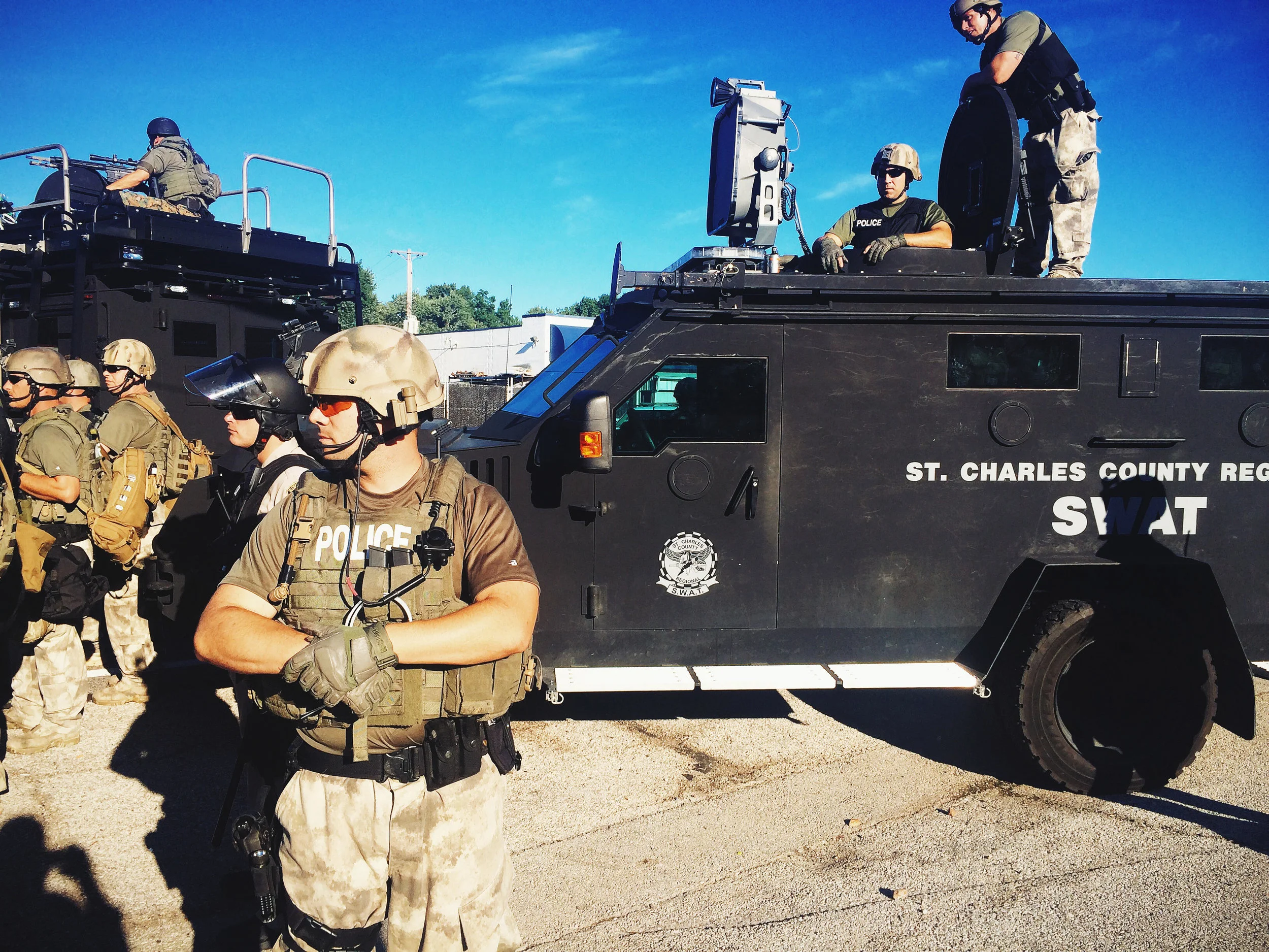 A Charles County SWAT Team is called into Ferguson. Photo: Jamelle Bouie.