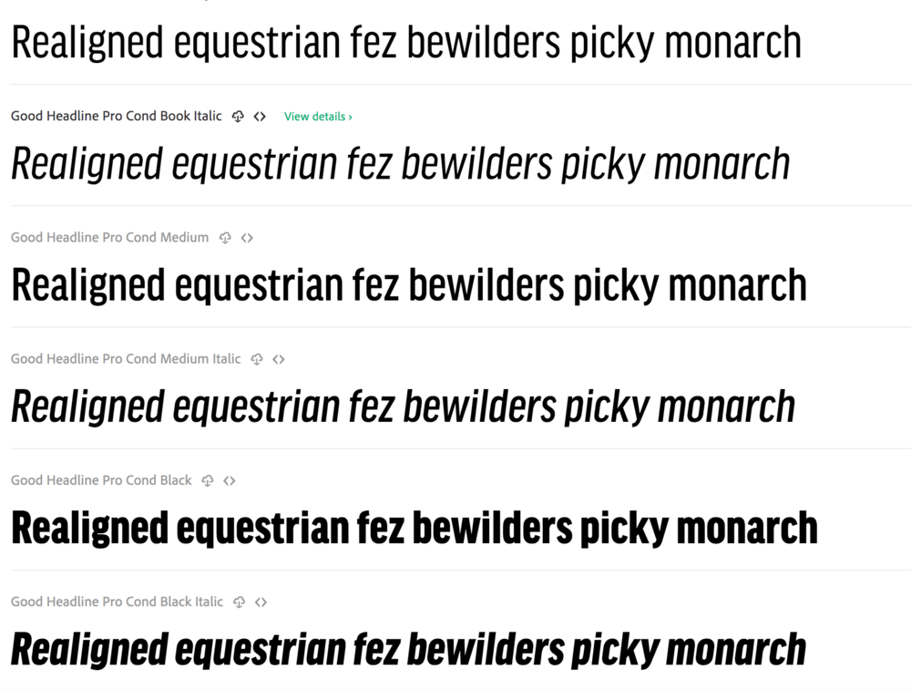 Good Headline typeface