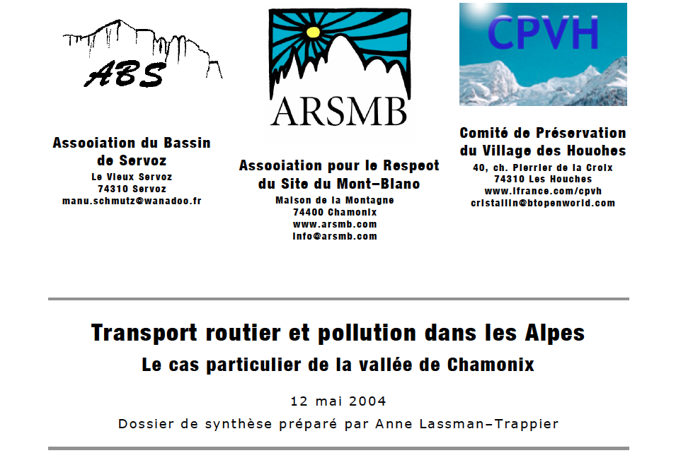 2004, dossier transports et pollution de l'air