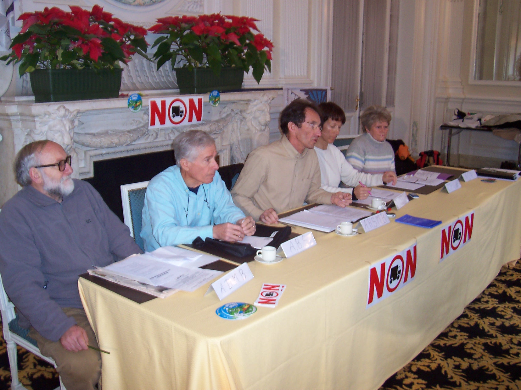Janvier 2005, conférence de presse avant le blocage de la rampe d'accès du tunnel