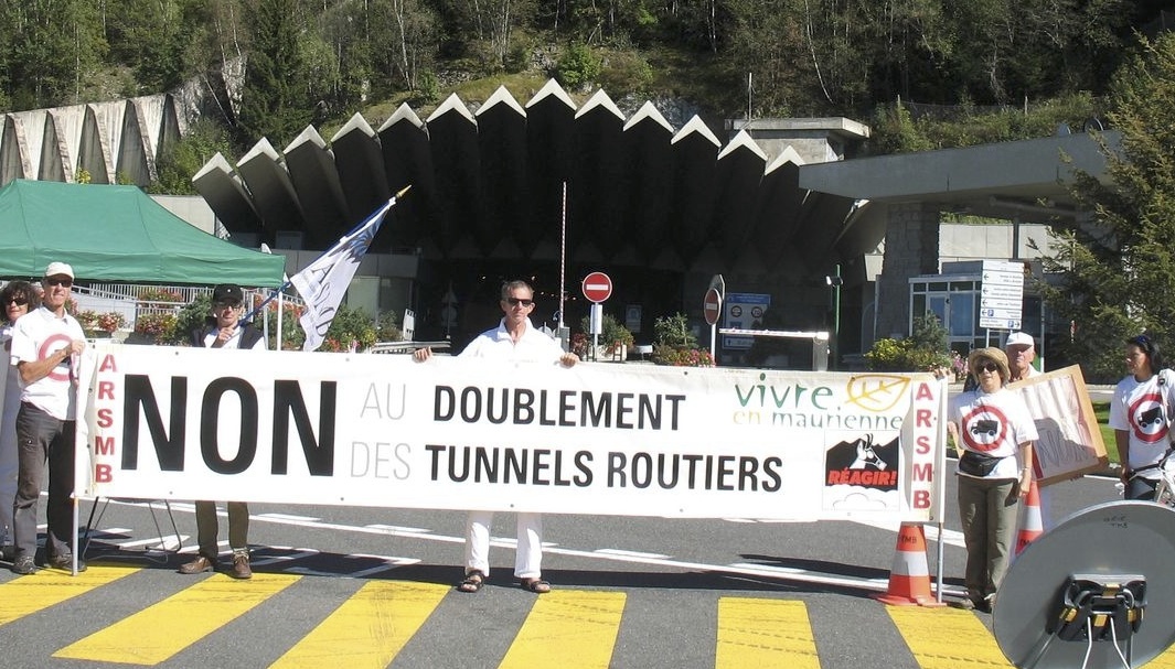15 septembre 2012, action lors des 50 ans du percement du tunnel du Mont-Blanc