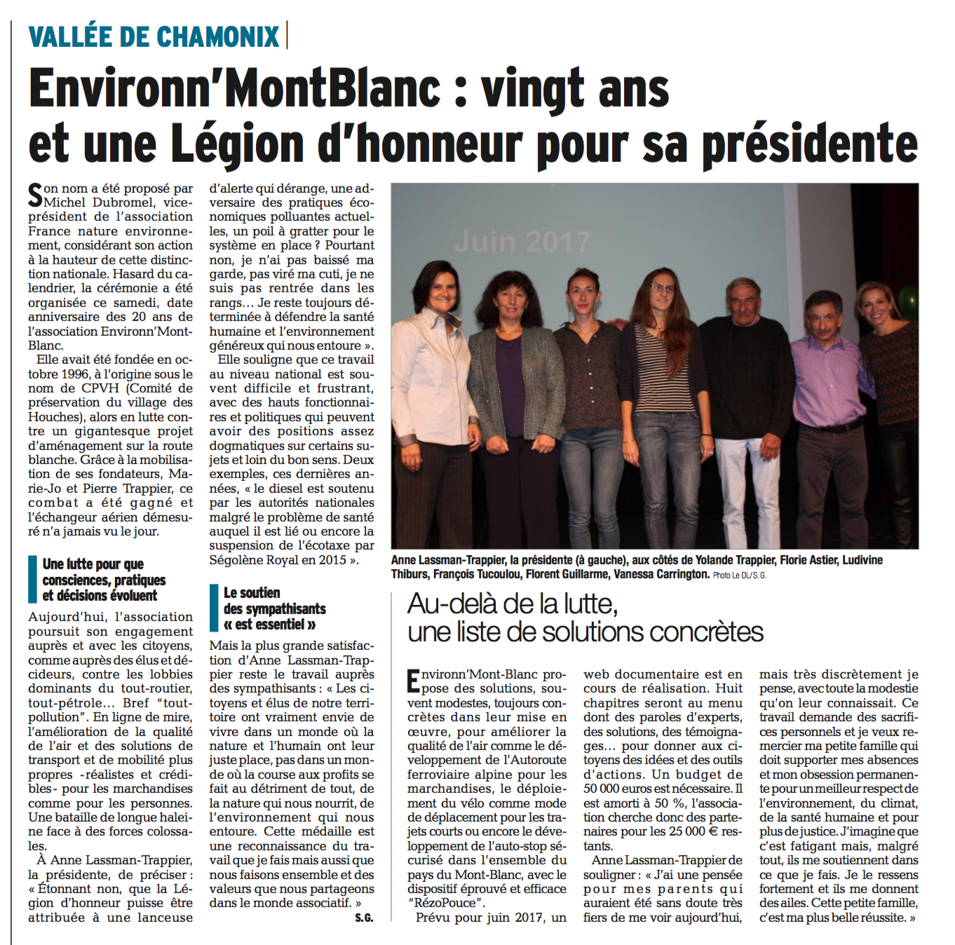 Le Dauphiné Libéré, 24 octobre 2016