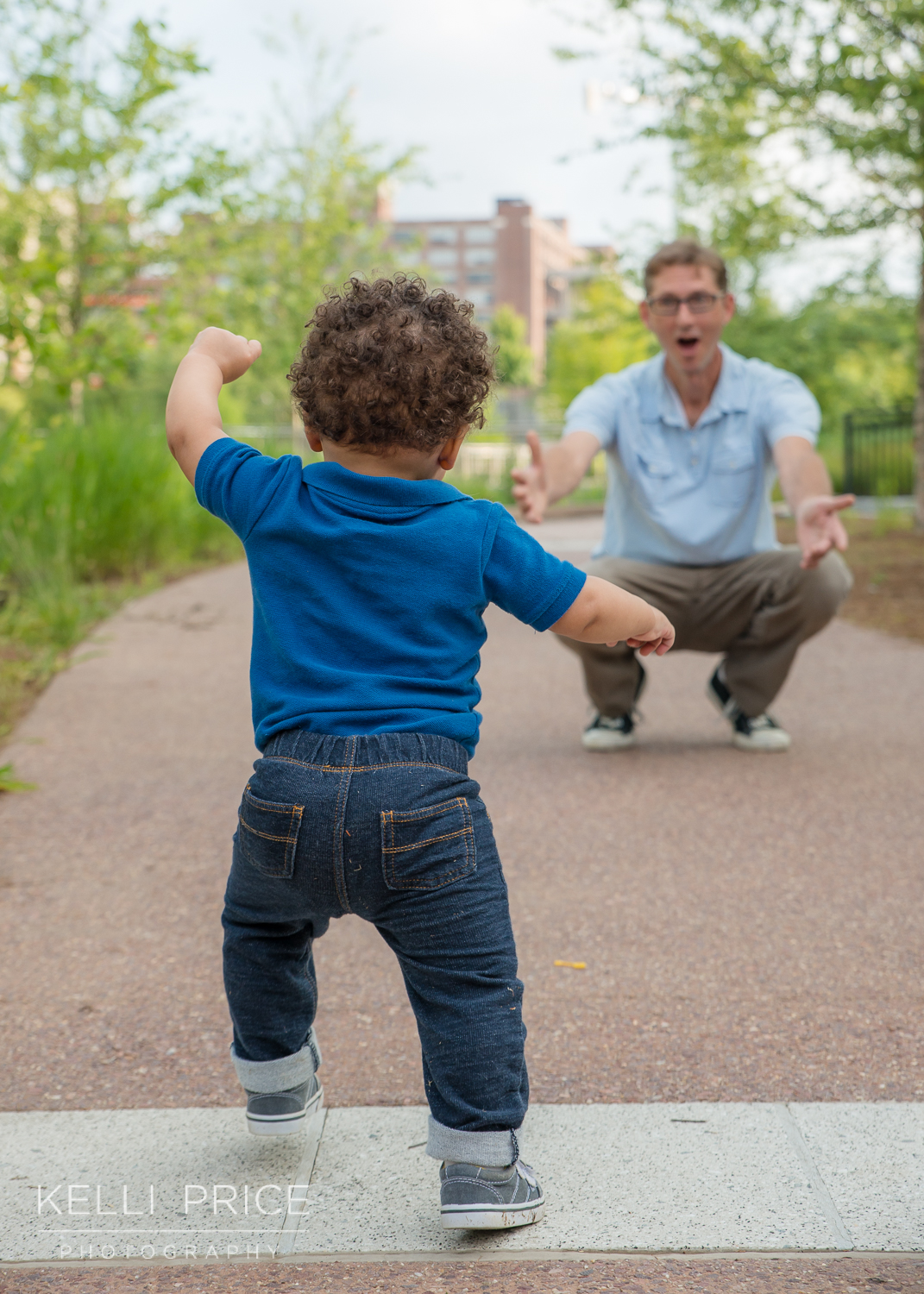 Running to Dad! 1 Year Old Family Session - Historic Old Fourth Ward Park, Atlanta, Georgia
