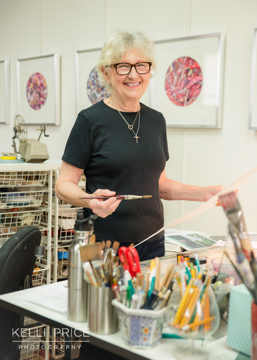 Artist Cathy in her studio at Studio Z. She was actually grabbing her tools for another location, when I turned around I snapped this perfect shot! Click on the image to learn more about Cathy.