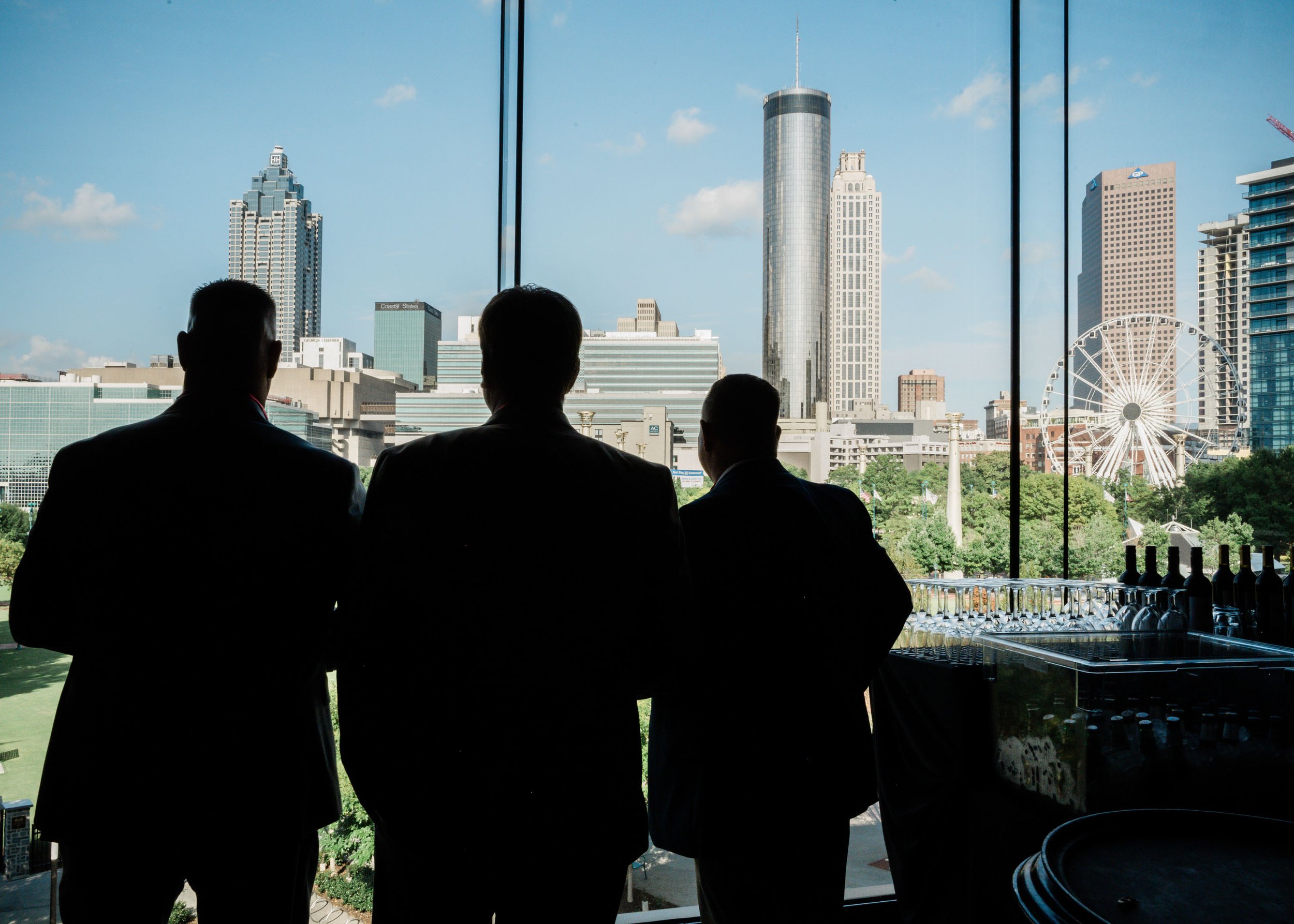  Chick-fil-a College Football Hall of fame company event overlooking Centennial Park in Atlanta.  