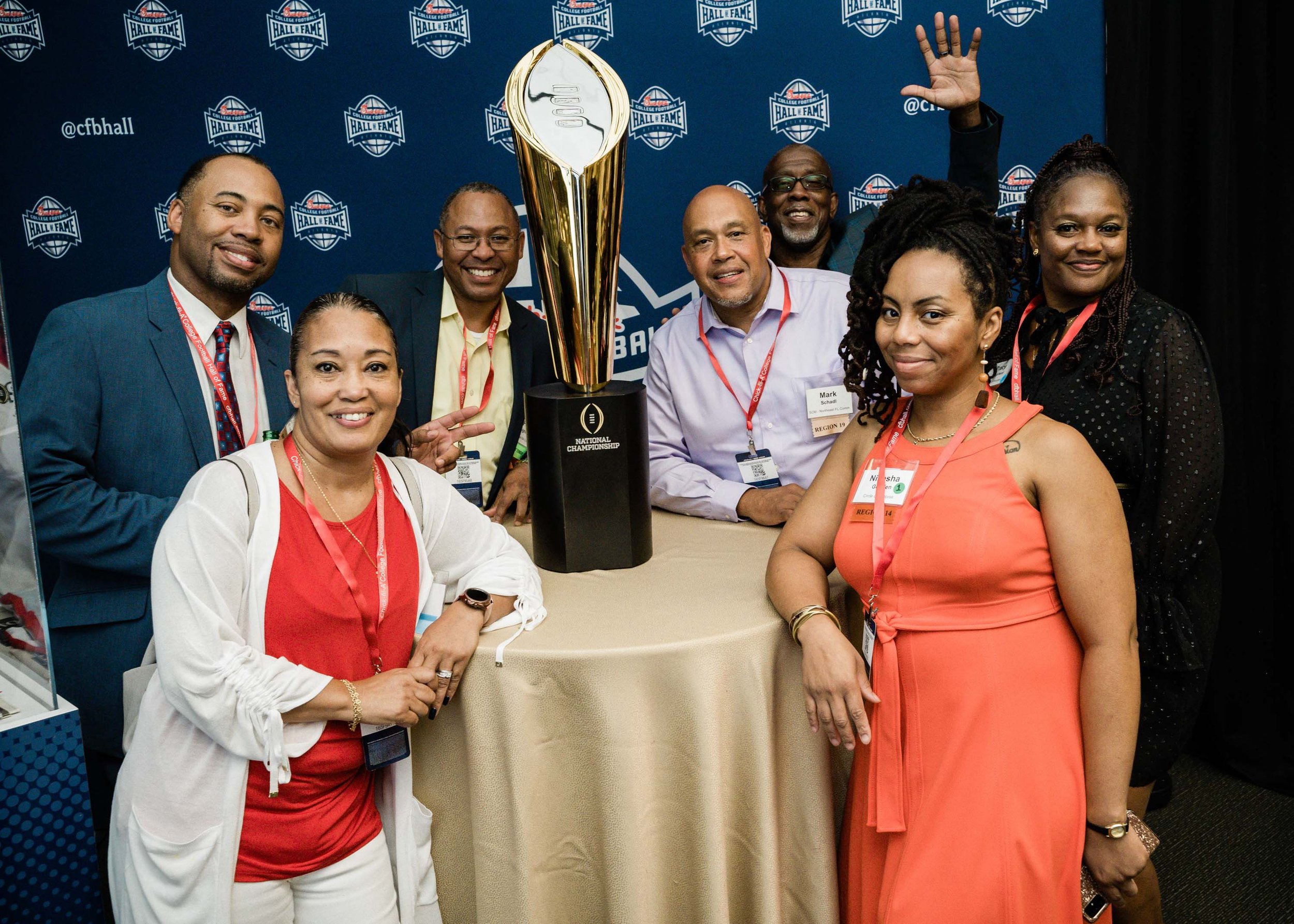  Group photo at the Chick-fil-a College Football Hall of Fame company event. 