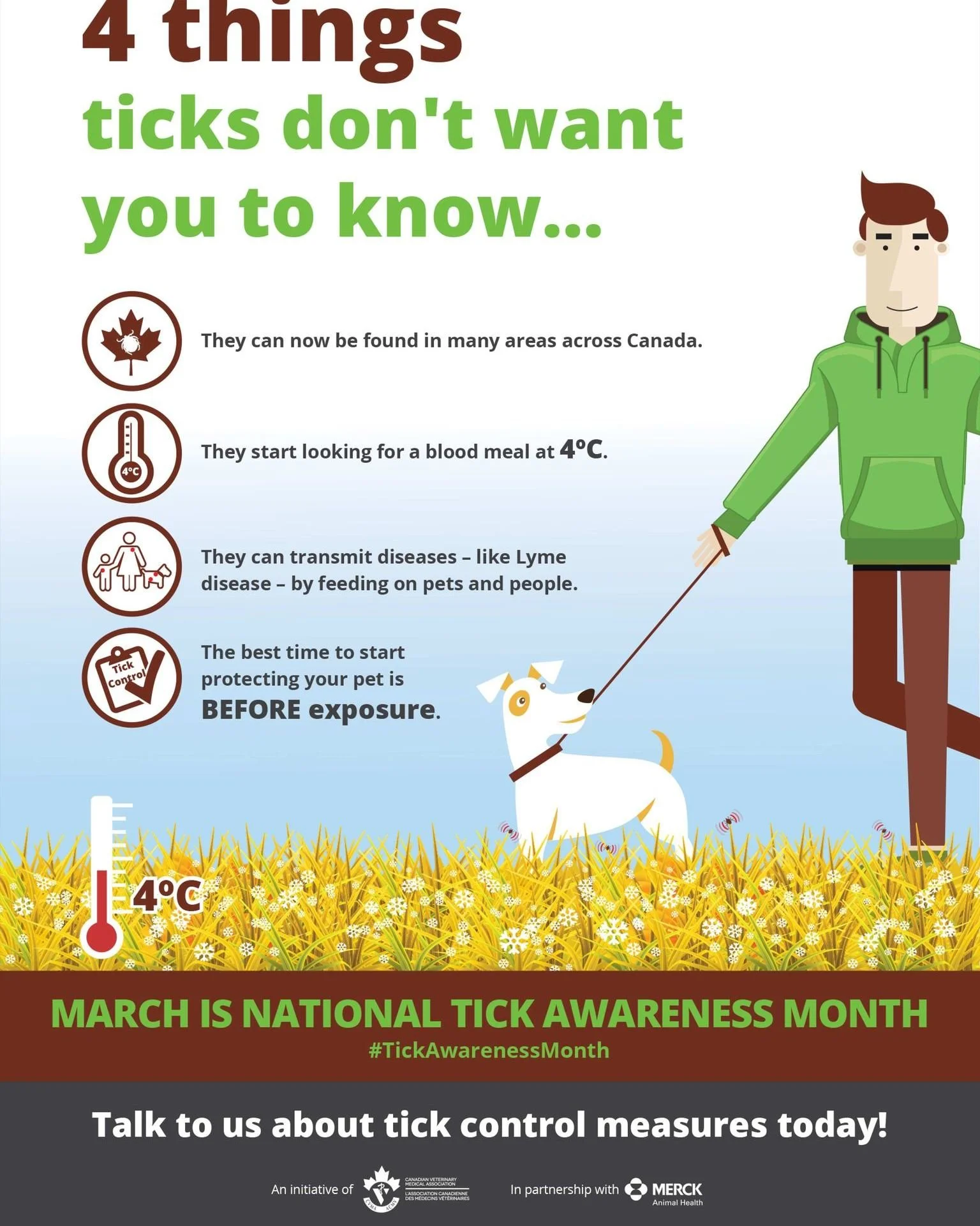 Ticks don&rsquo;t want you to know this&hellip; but we do! 

March is National Tick Awareness Month, and it&rsquo;s the perfect time to get ahead of these sneaky parasites.

- Ticks are active at just 4&deg;C
-  They&rsquo;re spreading across Canada
