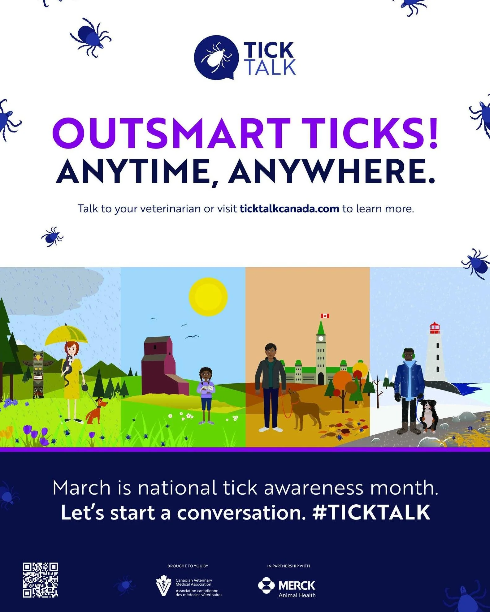 You should protect your pet for the entire tick risk period ...
but determining when that is might be a challenge! Talk to your
veterinarian and visit ticktalkcanada.com to learn more.

#WhenYouCantPredictProtect #NTAM #NationalTickAwarenessMonth